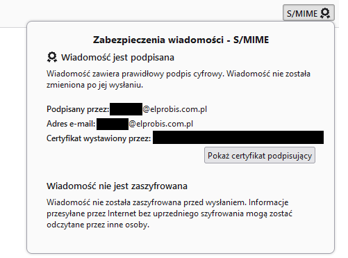 Certum certyfikat S/MIME. Kalisz, Sieradz, Turek.